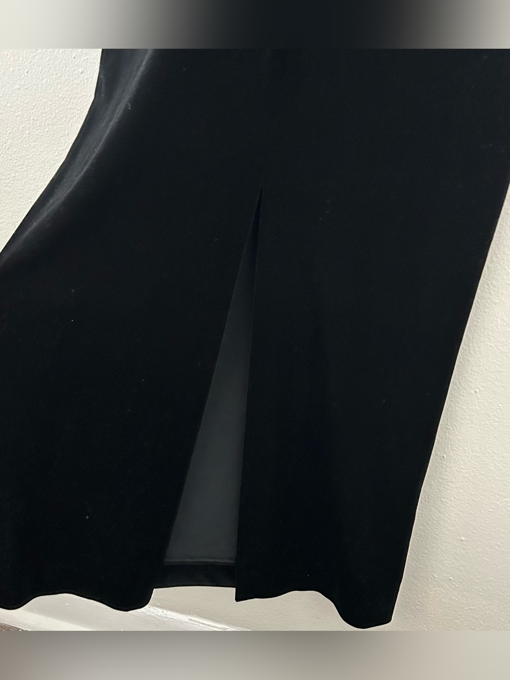 Vintage Night Way Collections Black Velvet Cheongsam Gown Women’s M 90s Evening - Picture 7 of 11